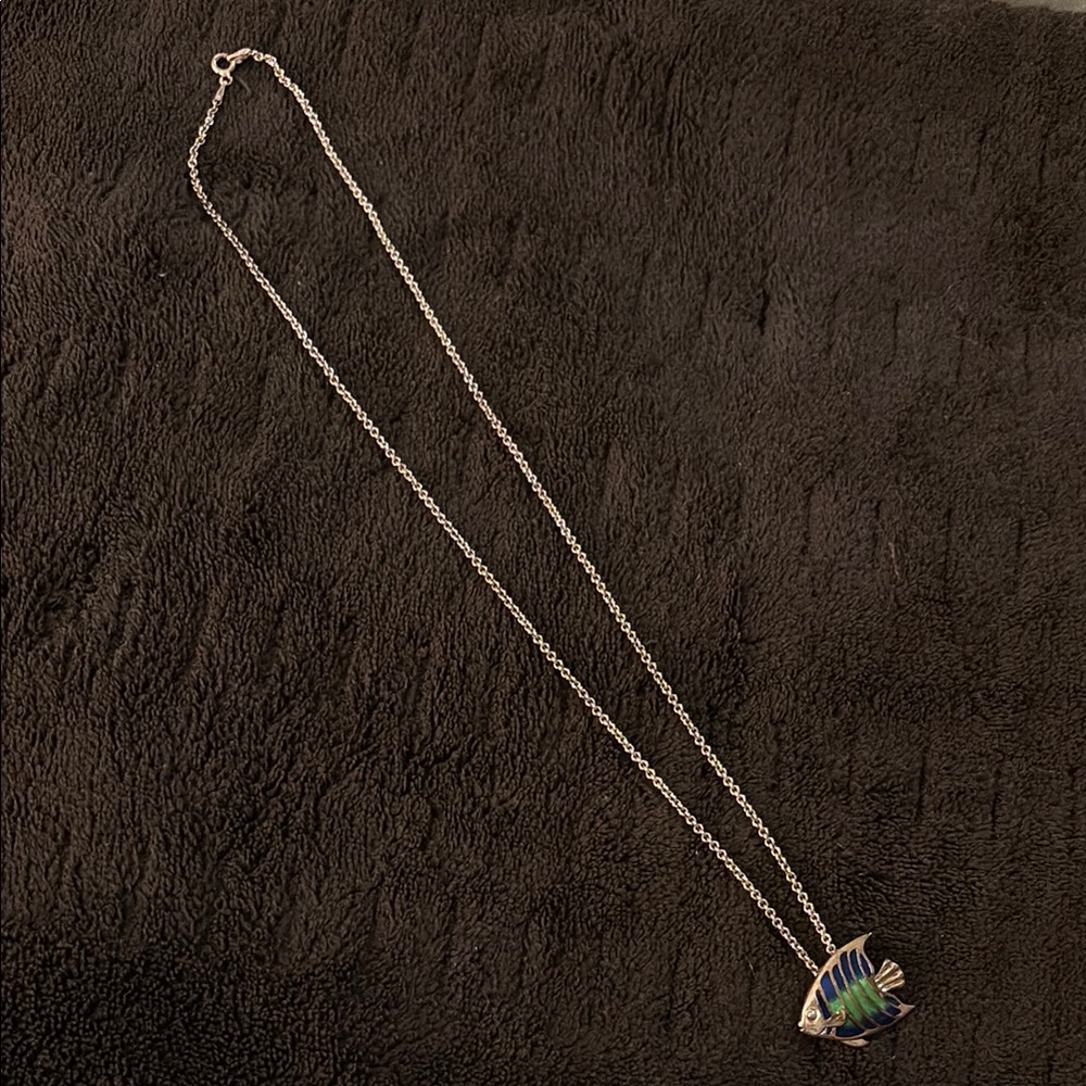 Silver Fish Pendant Necklace